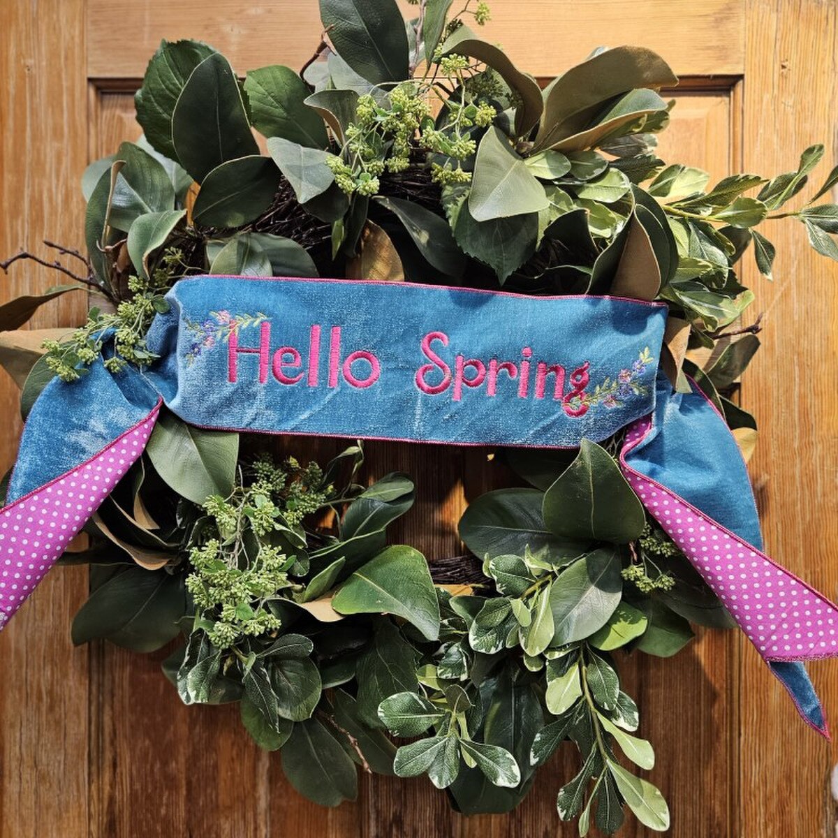 6" x 56" - Hello Spring Polka Dot Banner