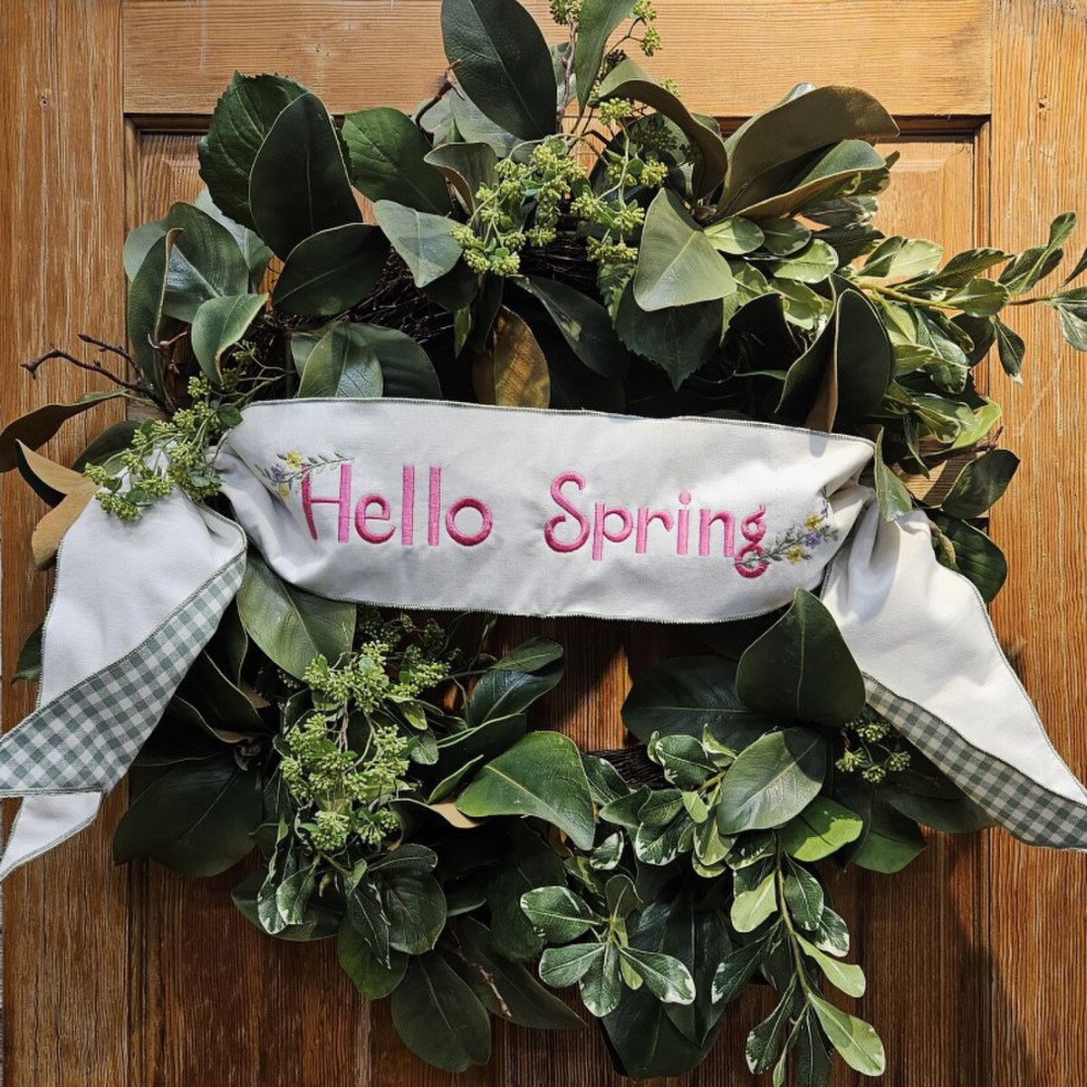 6" x 56" - Hello Spring Banner, Cream