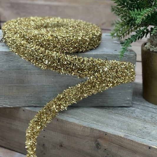 1" x 3yds - Tinsel Garland, Gold