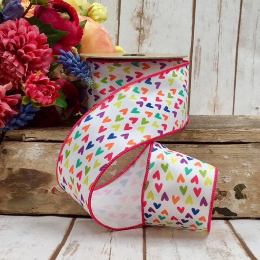 2.5" - Poplin colorful Hearts