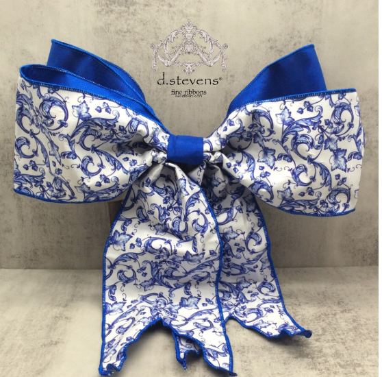 6" x 18" - Taffeta Bow, Blue