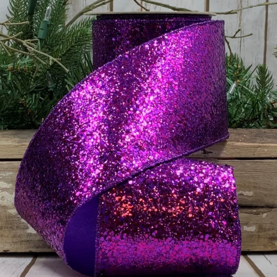 4" x 10yds - Glitter, Purple