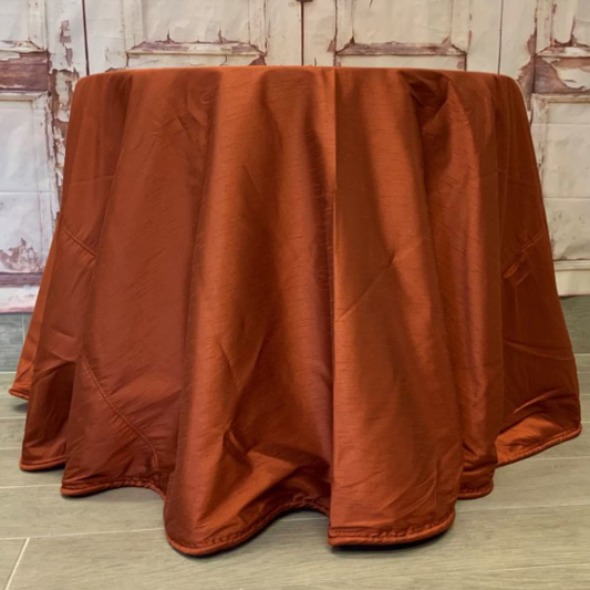 120" - Faux Dupion Tablecloth Welting, Rust