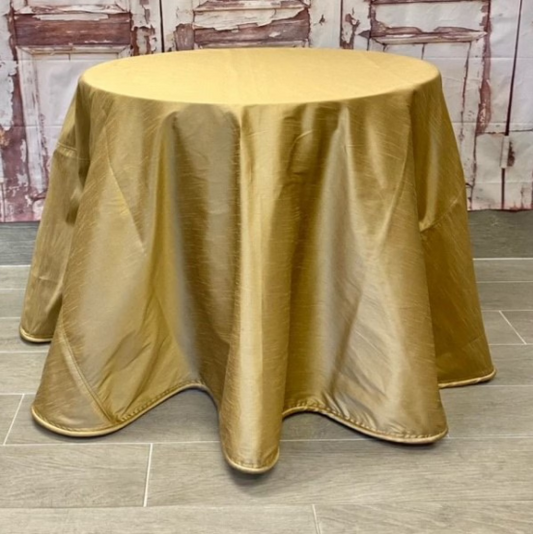 120" - Faux Dupion Tablecloth Welting, Gold