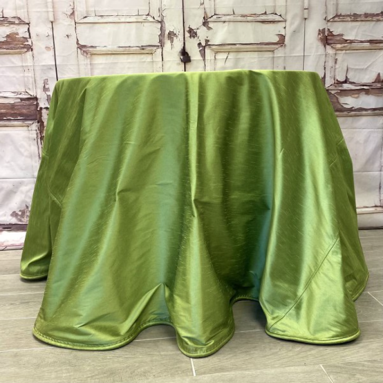 120" - Faux Dupion Tablecloth Welting, Apple Green