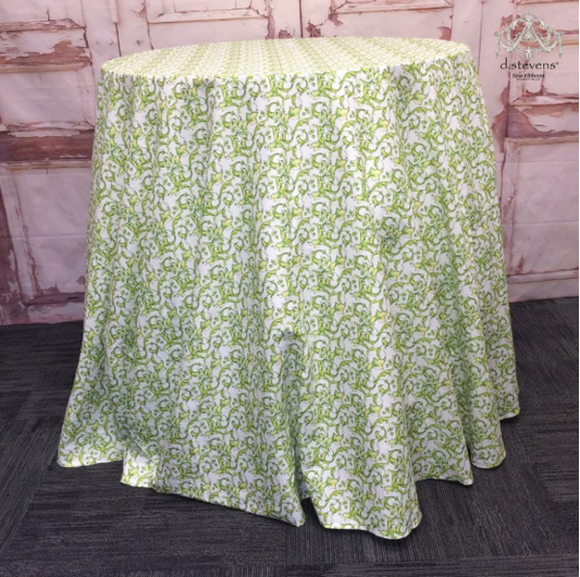 108" - Taffeta Acanthus Scroll Chinoiserie Table Skirt